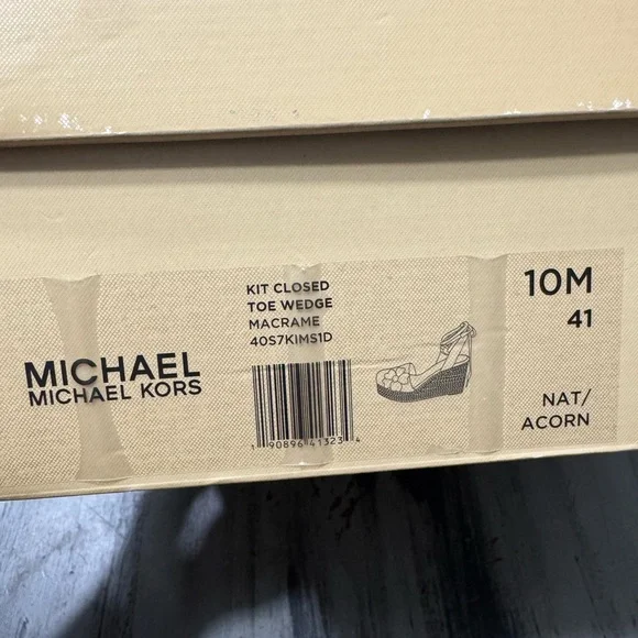 Michael Kors Women’s Kit Closed Toe Macrame and Jute Wedge With Floral Appliqué - Picture 4 of 15